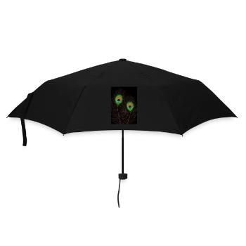 Plumes de paon sur noir - Parapluie standard - noir - Devant