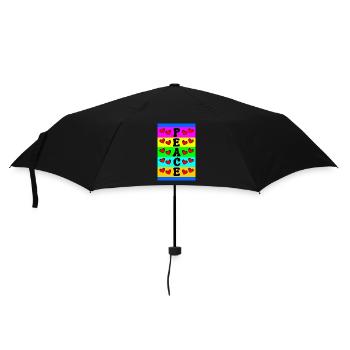 Peace And Love - Umbrella (small) - black - Front