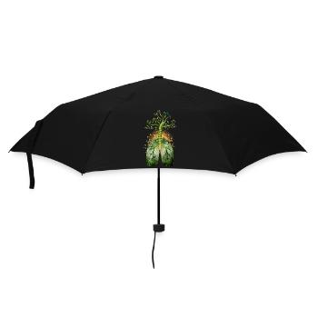 Der Wald, die grüne Lunge.Baum mit Lungenflügel - Regenschirm (klein) - Schwarz - Vorne