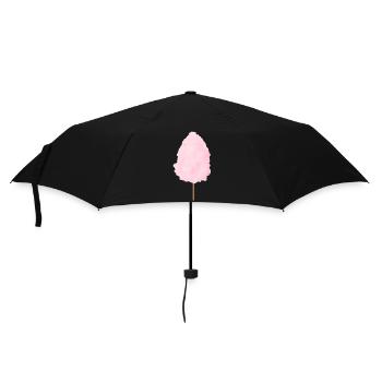 flauschige rosafarbene Zuckerwatte - Regenschirm (klein) - Schwarz - Vorne