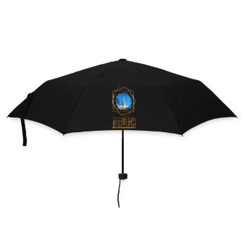 Norwich England UK City Skyline Love Gold - Umbrella (small) - black - Front