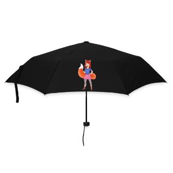 Belle illustration de Fox Girl - Parapluie standard - noir - Devant