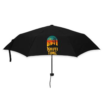 Nautical Time Summer Trip Vacation Tropical Beach - Umbrella (small) - black - Front