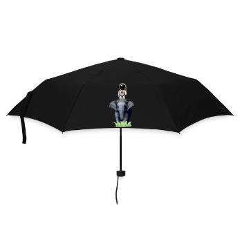 Astronaut on elephant adventure - Umbrella (small) - black - Front