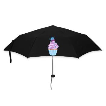 Cupcake Süßigkeiten - Regenschirm (klein) - Schwarz - Vorne