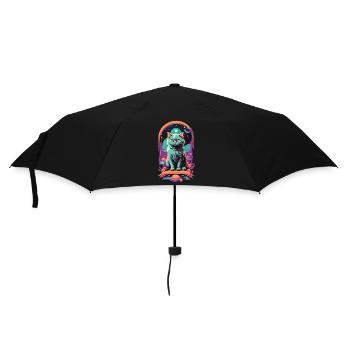 Gothic Pastel Katzen Magische Nacht Design - Regenschirm (klein) - Schwarz - Vorne