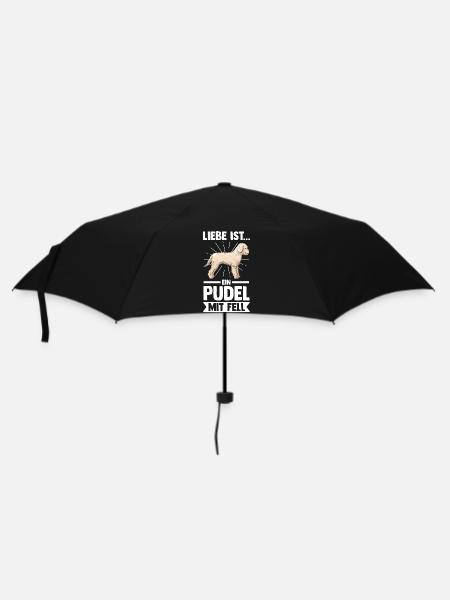 Hund Pudel - Regenschirm (klein) - Schwarz