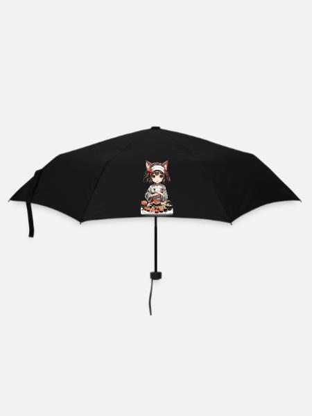 Kawaii Cat Girl Sushi Kemonomimi Anime Design - Parapluie standard - noir