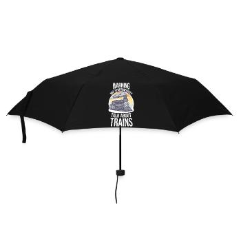 Warning May Spontaneously Talk About Trains Spruch - Umbrella (small) - black - Front