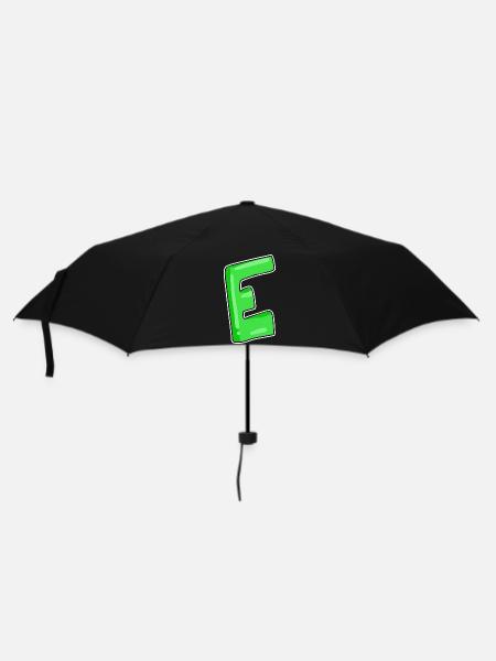 Buchstabe E Anfangsbuchstabe - Regenschirm (klein) - Schwarz