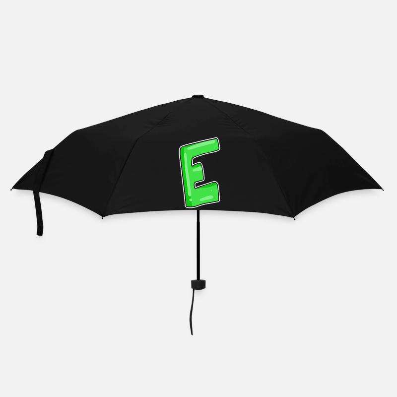 Buchstabe E Anfangsbuchstabe - Regenschirm (klein) - Schwarz