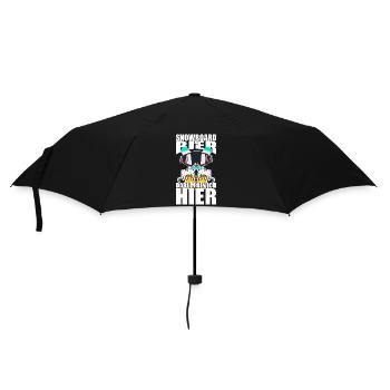 Lustiger Spruch Snowboard Bier darum bin ich hier - Regenschirm (klein) - Schwarz - Vorne
