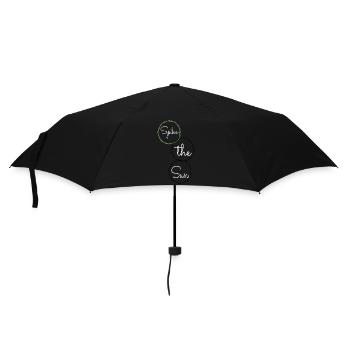 gift idea sunlit scenes sand volleyball jokes - Umbrella (small) - black - Front
