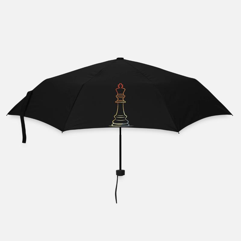 Schachfigur Line Art - Regenschirm (klein) - Schwarz