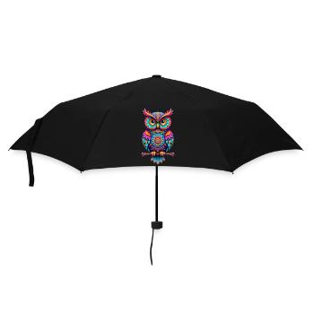 Streetart Eule für eine Street Art Fans Künstler - Regenschirm (klein) - Schwarz - Vorne