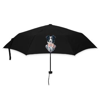 Border Collie - Regenschirm (klein) - Schwarz - Vorne