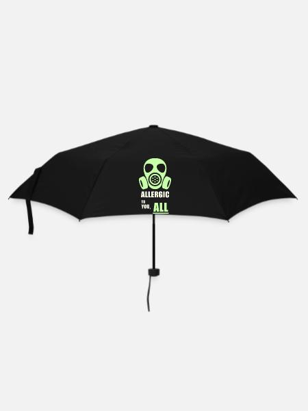 Allergisch gegen dich – Gasmaske Humor T-Shirt - Regenschirm (klein) - Schwarz