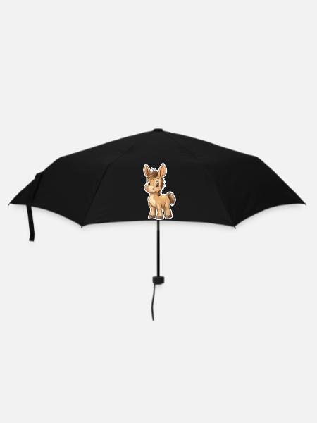 Esel - Regenschirm (klein) - Schwarz