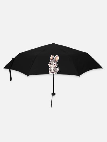 Hase - Regenschirm (klein) - Schwarz