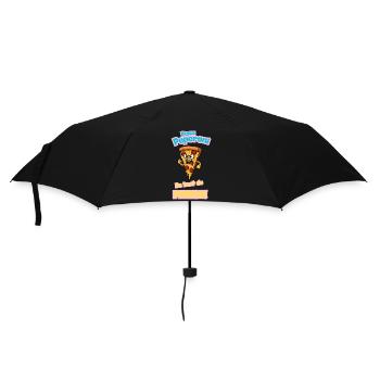 Angry Pepperoni Pizza Caricature - Umbrella (small) - black - Front