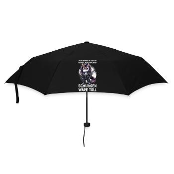 Heute Möchte Ich Was Mit Menschen Machen Schubsen - Regenschirm (klein) - Schwarz - Vorne