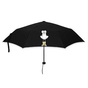 Möwe mit Gummistiefel - Das perfekte Gesche Lustig - Regenschirm (klein) - Schwarz - Vorne