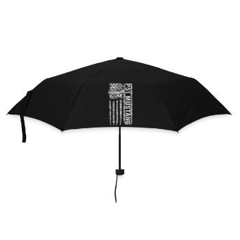 P-51 American Flag WW2 Military Camouflage - Umbrella (small) - black - Front