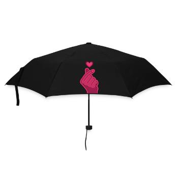 Kpop Finger Heart Korean Pop Cute Love Korea Music - Umbrella (small) - black - Front