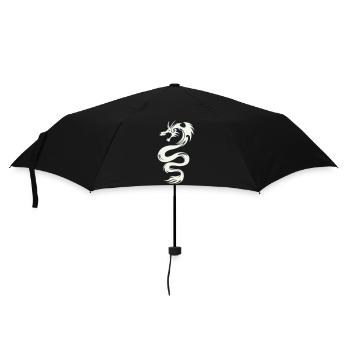 Weißer Drachen Silhouette - Regenschirm (klein) - Schwarz - Vorne
