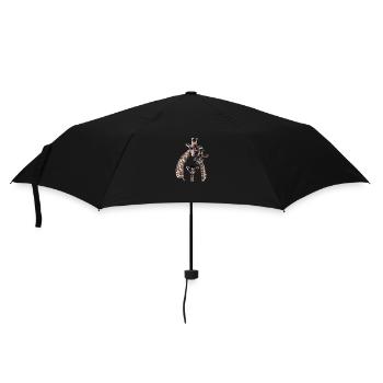 Coole Giraffen Familie mit Sonnenbrille - Regenschirm (klein) - Schwarz - Vorne