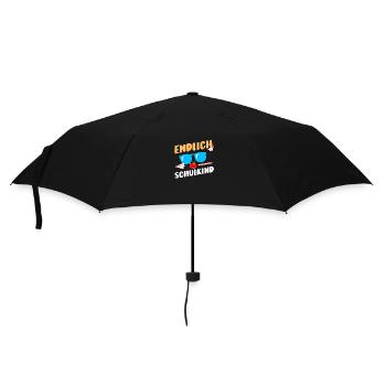 Erste Klasse Grundschule Schulbeginn Geschenk - Regenschirm (klein) - Schwarz - Vorne