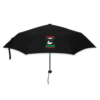 Weihnachtsmann Angeln Weihnachtsfest Weihnachten - Regenschirm (klein) - Schwarz - Vorne