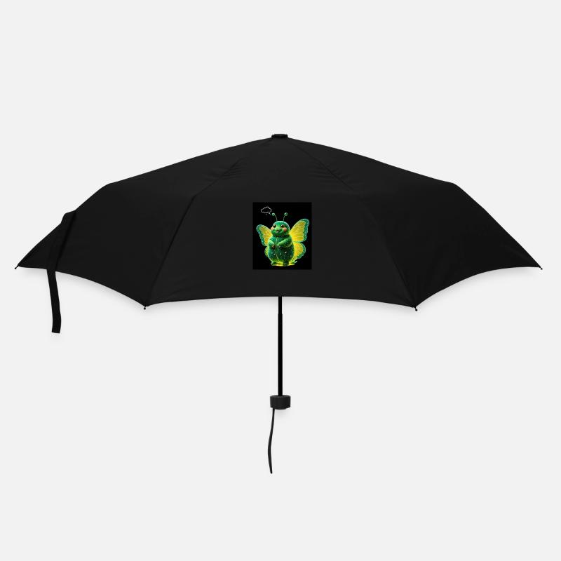 Leuchtender Schmetterling - Regenschirm (klein) - Schwarz