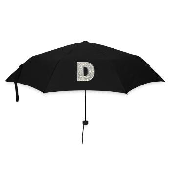 D, letter, letter D, initial, initial D, monogram, - Regenschirm (klein) - Schwarz - Vorne