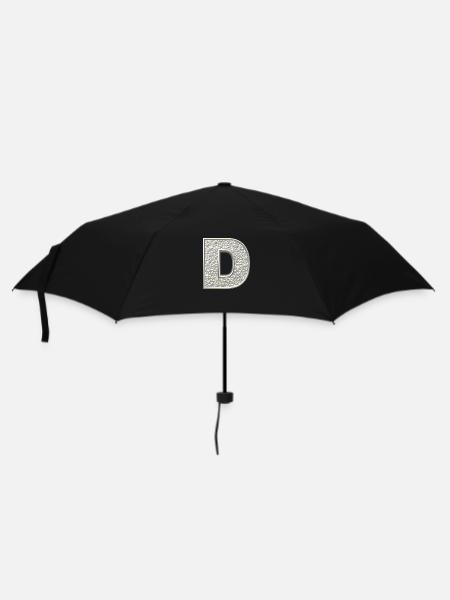 D, lettre, lettre D, initiale, initiale D, monogramme, - Parapluie standard - noir