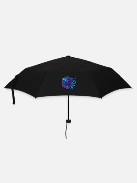 Digital Cube Explosion - Regenschirm (klein) - Schwarz