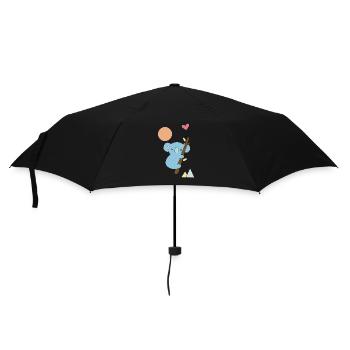 Koala mit Herz - Geschenkidee - Geschenk - Regenschirm (klein) - Schwarz - Vorne