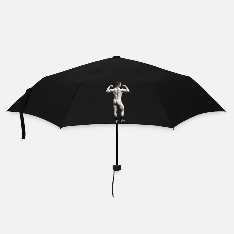 Nackter Mann mit Socken - Regenschirm (klein) - Schwarz
