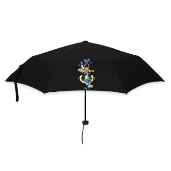 Anchor with butterfly maritime - Umbrella (small) - black - Front