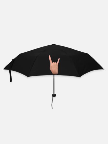 Signe des cornes (dos) - Parapluie standard - noir