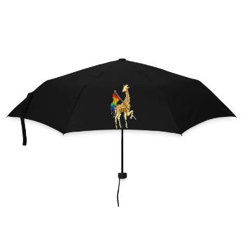 Giraffe Regenbogen Flagge - Regenschirm (klein) - Schwarz - Vorne