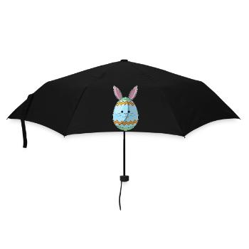 Osterei Ostern Hasenohren - Regenschirm (klein) - Schwarz - Vorne