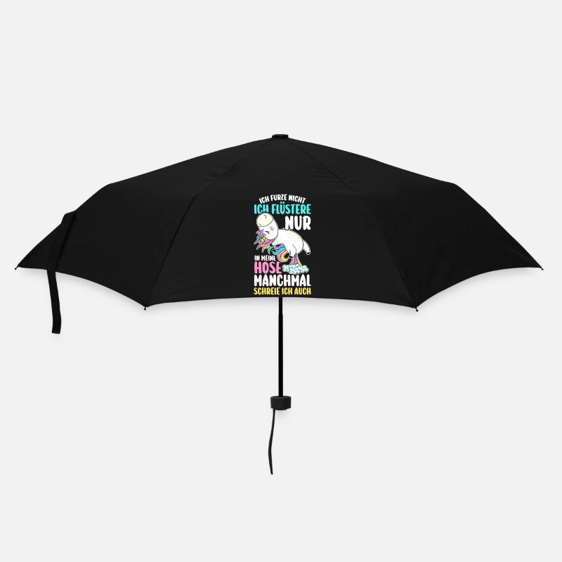 Ich Furze Nicht Einhorn - Regenschirm (klein) - Schwarz