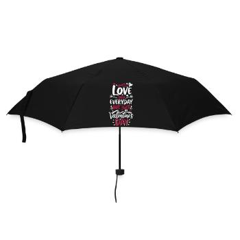 Liebe im Alltag, nicht nur am Valentinstag - Regenschirm (klein) - Schwarz - Vorne