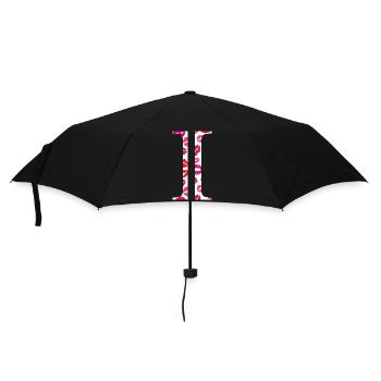 Lettre i bisous - Parapluie standard - noir - Devant