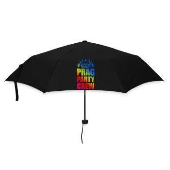 Prag Party Crew Spruch - Regenschirm (klein) - Schwarz - Vorne