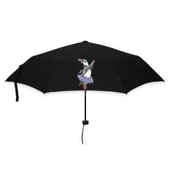 Pinguin Ballerina Ballett Tanz - Regenschirm (klein) - Schwarz - Vorne
