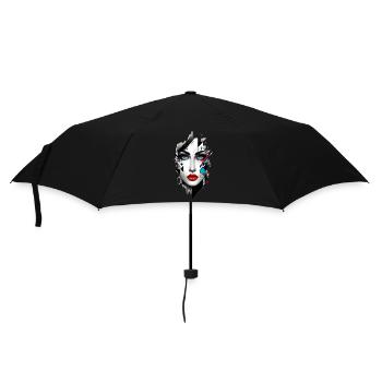 Frauen Girl Power Design Kunst Weiblicher Feminismus Symbol - Regenschirm (klein) - Schwarz - Vorne