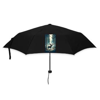 Elch - Regenschirm (klein) - Schwarz - Vorne