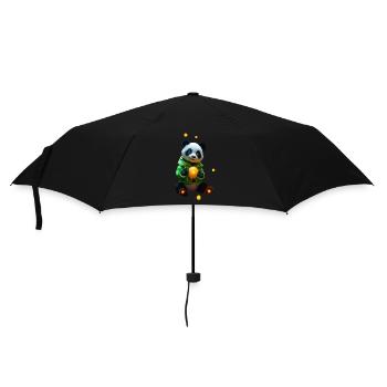 Cyber Panda With Neon Lemon - Umbrella (small) - black - Front
